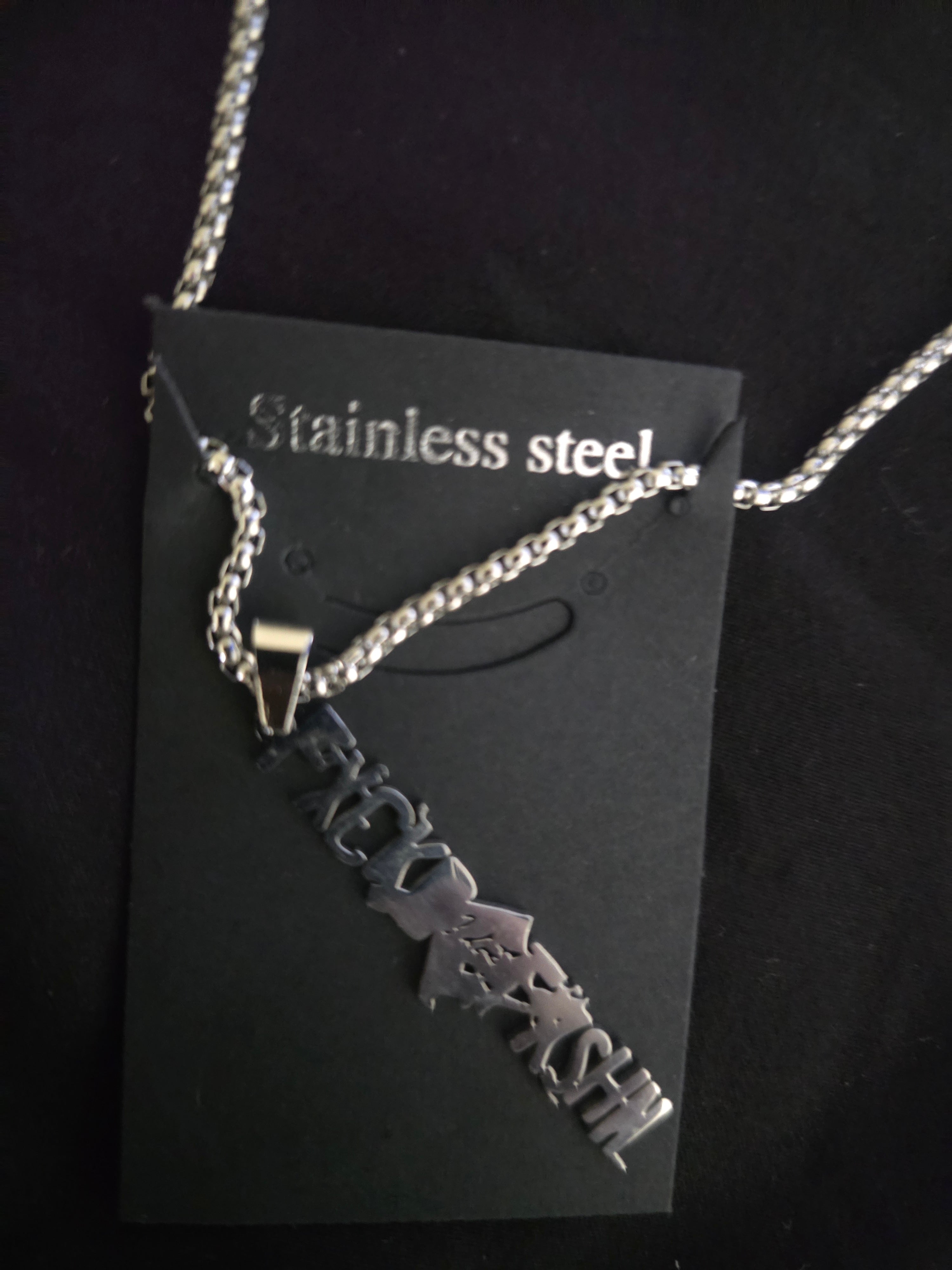 FXCKD FXSHN Stainless Steel Necklace