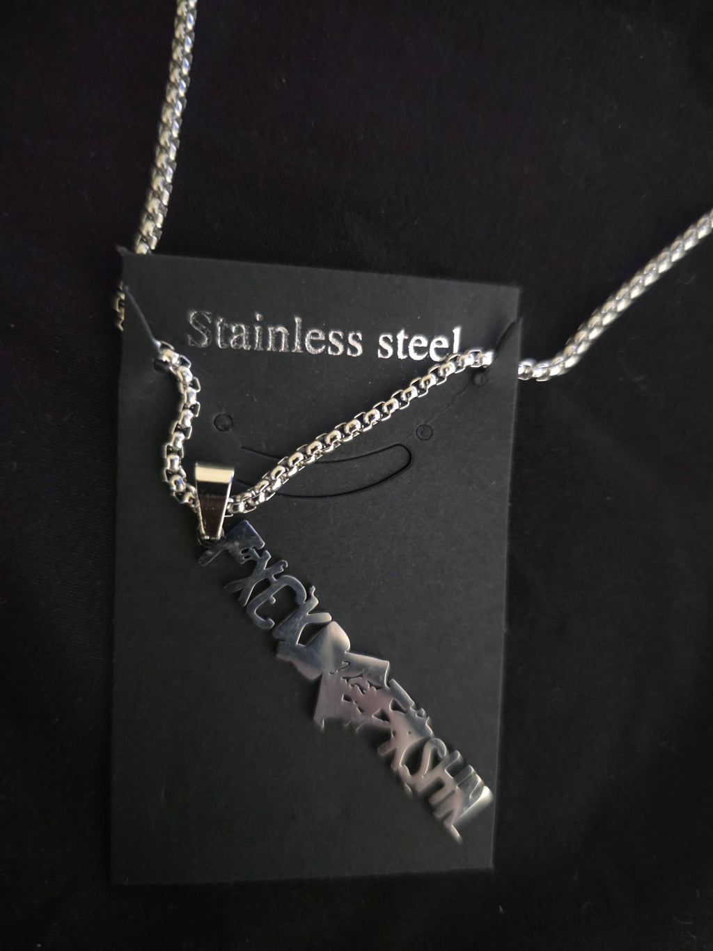 FXCKD FXSHN Stainless Steel Necklace