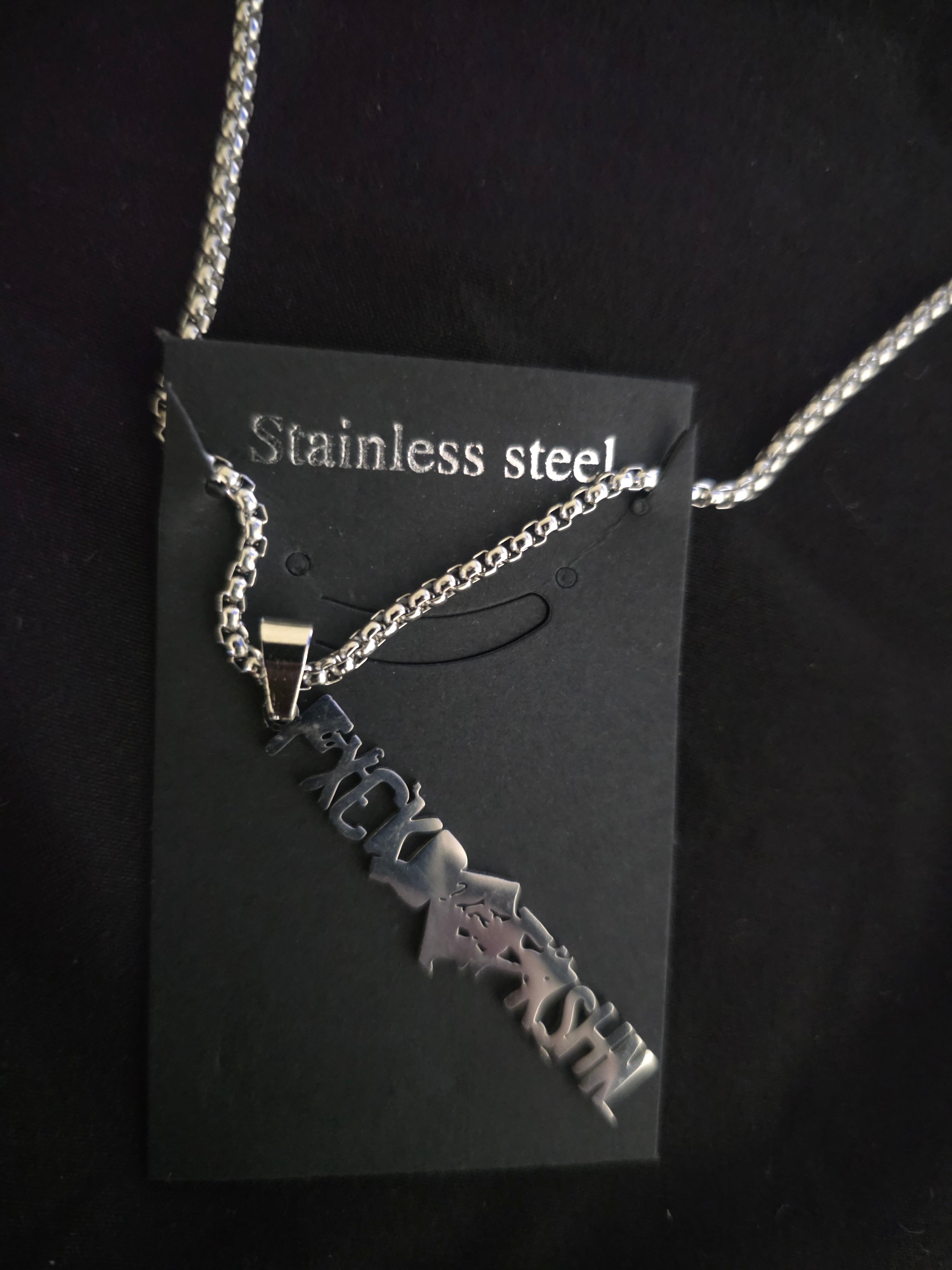 FXCKD FXSHN Stainless Steel Necklace
